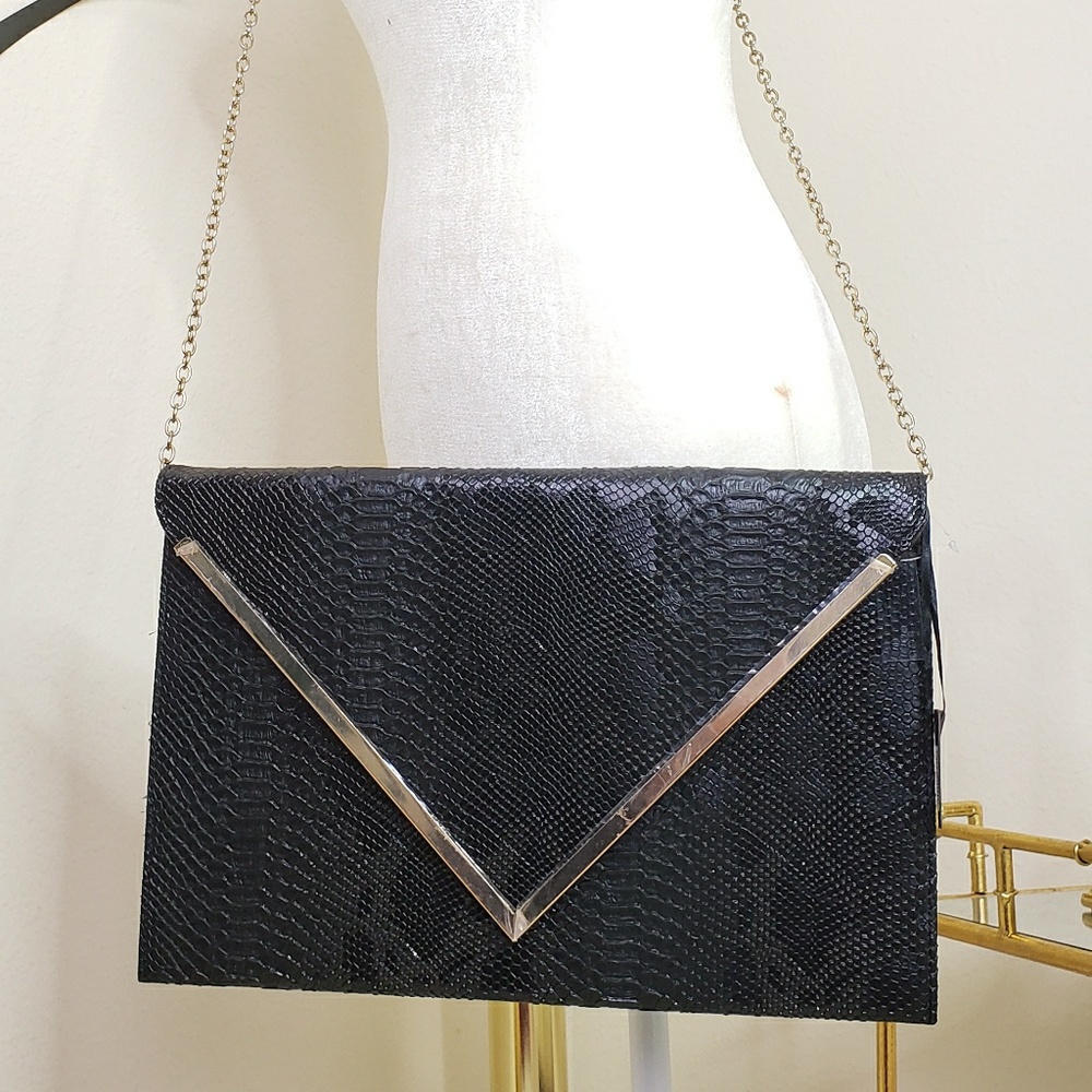 New Snake embossed Large Envelope Side Bag